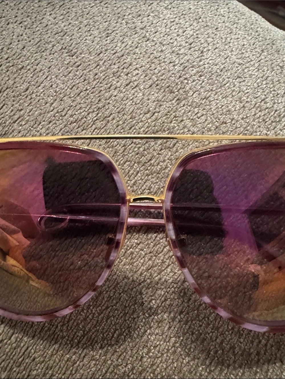DITA Condor Two Purple Gradient Aviator Sunglasses with Gold Bridge